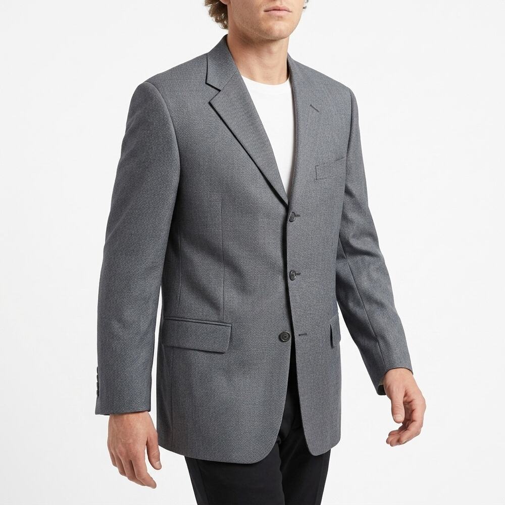 Bert Pulitzer Silk Blend Gray Wool Blend Lined Blazer Men See Measurements